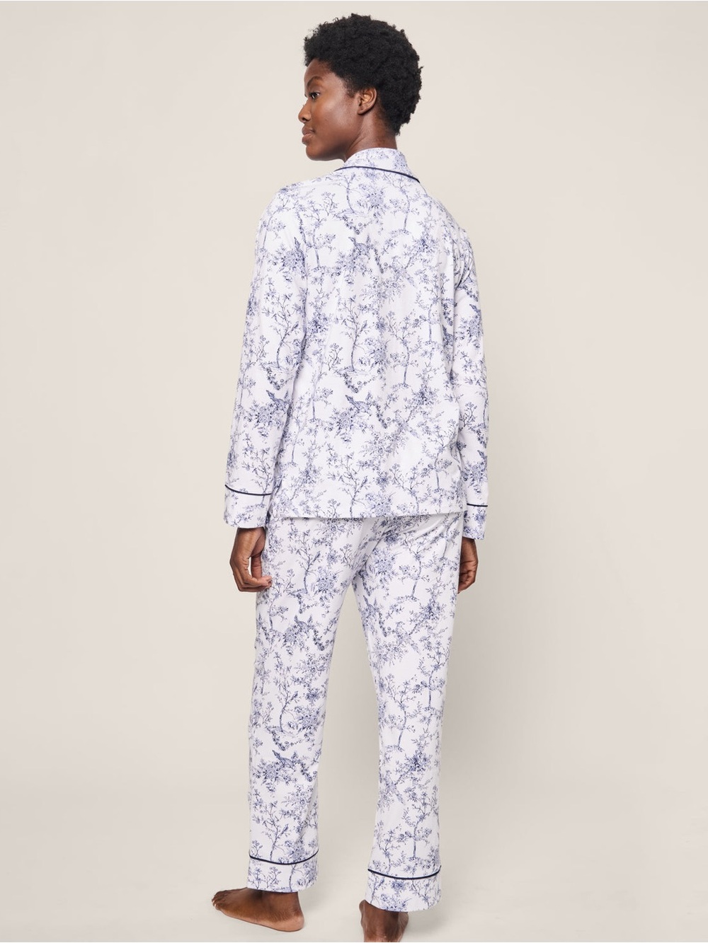 Petite Plume Women's Pima Pajama Set in Timeless Toile - S - Picture 3 of 8
